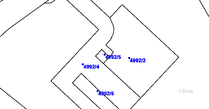 Parcela st. 4992/5 v KÚ Most II, Katastrální mapa