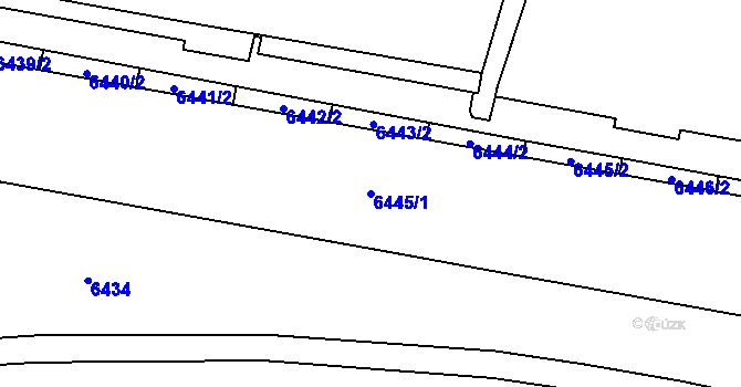 Parcela st. 6445/1 v KÚ Most II, Katastrální mapa