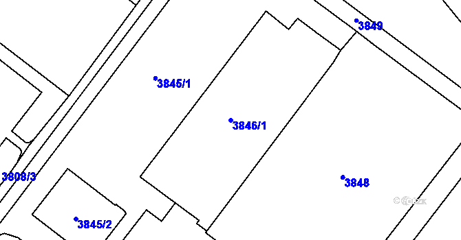 Parcela st. 3846/1 v KÚ Most II, Katastrální mapa