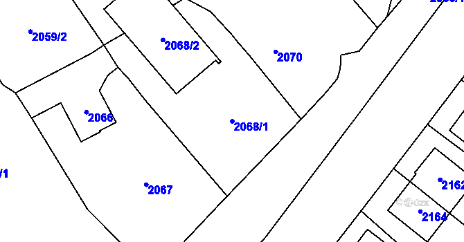 Parcela st. 2068/1 v KÚ Most II, Katastrální mapa