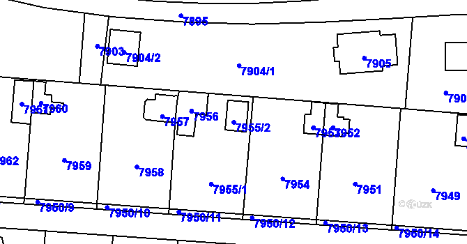 Parcela st. 7955/2 v KÚ Most II, Katastrální mapa