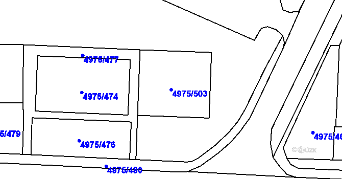 Parcela st. 4975/503 v KÚ Most II, Katastrální mapa