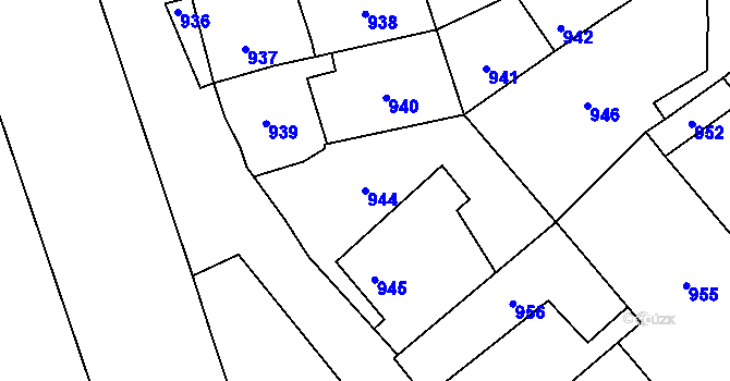 Parcela st. 944 v KÚ Rudolice nad Bílinou, Katastrální mapa