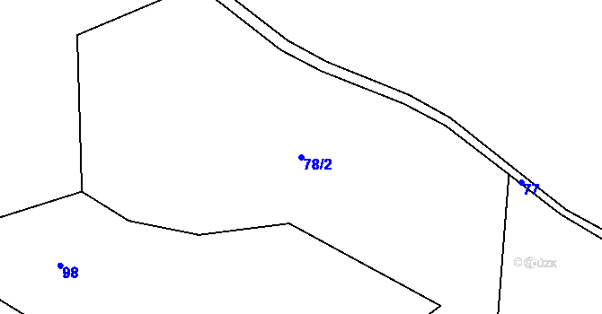 Parcela st. 78/2 v KÚ Rudolice nad Bílinou, Katastrální mapa