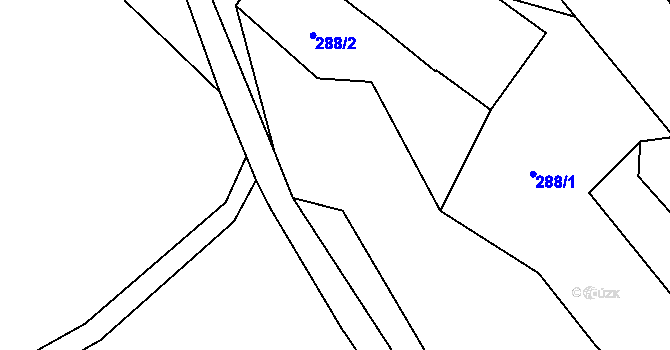 Parcela st. 290/1 v KÚ Debrné u Mostku, Katastrální mapa