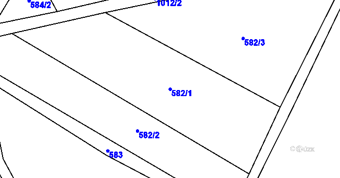 Parcela st. 582/1 v KÚ Mostek, Katastrální mapa