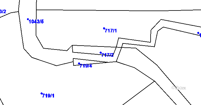 Parcela st. 717/2 v KÚ Mostek, Katastrální mapa