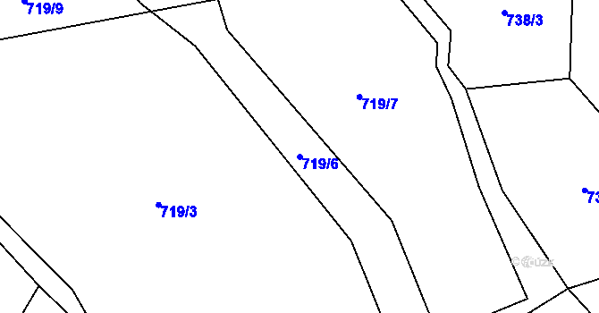 Parcela st. 719/6 v KÚ Mostek, Katastrální mapa