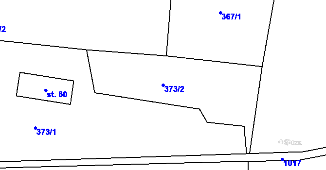 Parcela st. 373/2 v KÚ Souvrať, Katastrální mapa
