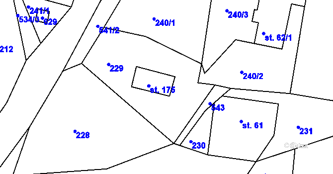 Parcela st. 60 v KÚ Mostek nad Orlicí, Katastrální mapa