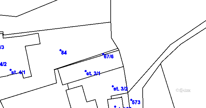 Parcela st. 67/6 v KÚ Mostek nad Orlicí, Katastrální mapa