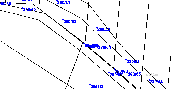 Parcela st. 280/37 v KÚ Mostek nad Orlicí, Katastrální mapa