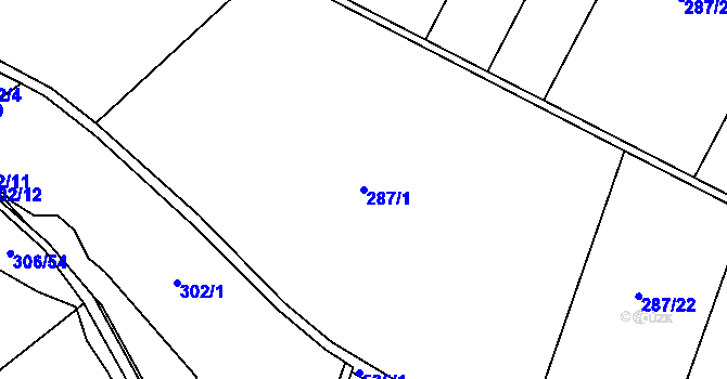 Parcela st. 287/1 v KÚ Mostek nad Orlicí, Katastrální mapa