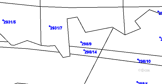 Parcela st. 298/9 v KÚ Mostek nad Orlicí, Katastrální mapa