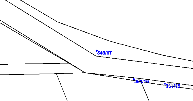 Parcela st. 349/17 v KÚ Mostek nad Orlicí, Katastrální mapa