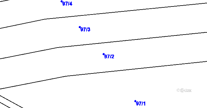 Parcela st. 97/2 v KÚ Mostek nad Orlicí, Katastrální mapa