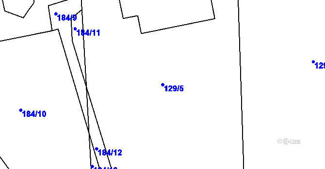 Parcela st. 129/5 v KÚ Mostek nad Orlicí, Katastrální mapa