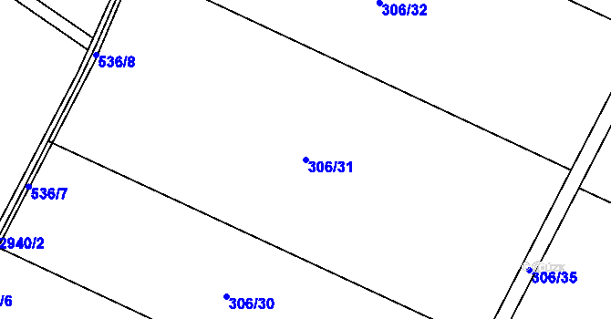 Parcela st. 306/31 v KÚ Mostek nad Orlicí, Katastrální mapa