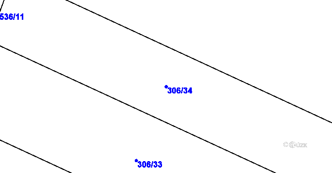 Parcela st. 306/34 v KÚ Mostek nad Orlicí, Katastrální mapa