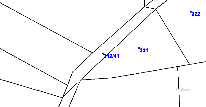 Parcela st. 312/41 v KÚ Mostek nad Orlicí, Katastrální mapa