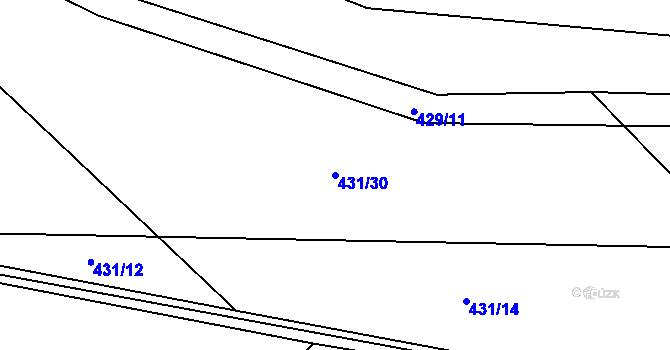 Parcela st. 431/30 v KÚ Mostek nad Orlicí, Katastrální mapa