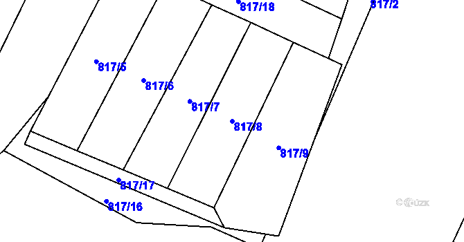 Parcela st. 817/8 v KÚ Mostiště u Velkého Meziříčí, Katastrální mapa