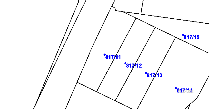 Parcela st. 817/11 v KÚ Mostiště u Velkého Meziříčí, Katastrální mapa