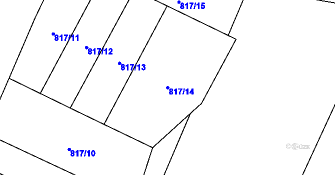 Parcela st. 817/14 v KÚ Mostiště u Velkého Meziříčí, Katastrální mapa