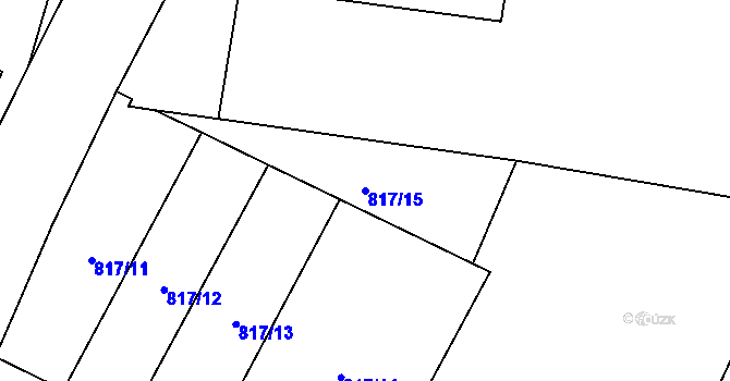 Parcela st. 817/15 v KÚ Mostiště u Velkého Meziříčí, Katastrální mapa