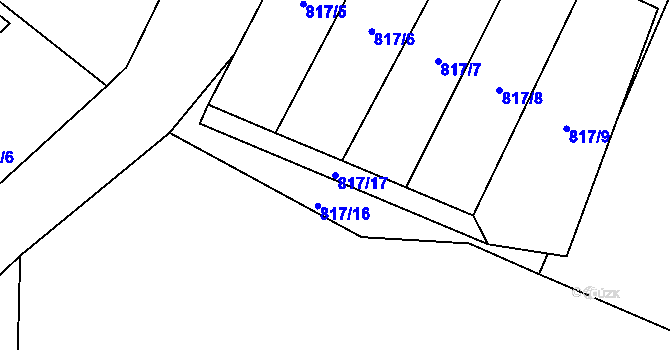 Parcela st. 817/17 v KÚ Mostiště u Velkého Meziříčí, Katastrální mapa
