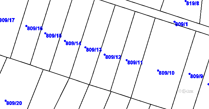 Parcela st. 809/12 v KÚ Mostiště u Velkého Meziříčí, Katastrální mapa