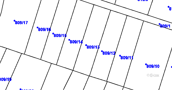 Parcela st. 809/13 v KÚ Mostiště u Velkého Meziříčí, Katastrální mapa