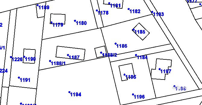 Parcela st. 1188/2 v KÚ Stichovice, Katastrální mapa