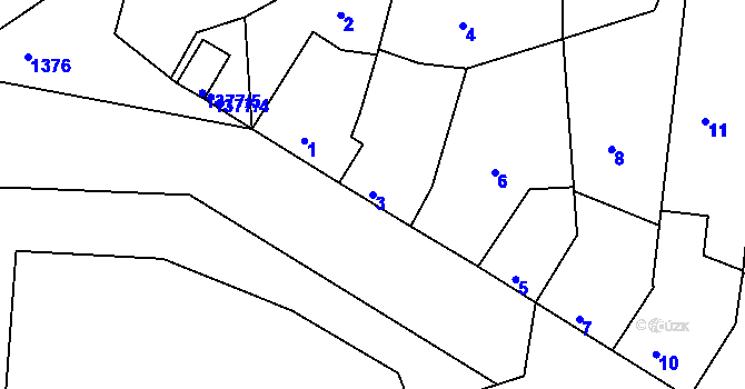 Parcela st. 3 v KÚ Stichovice, Katastrální mapa