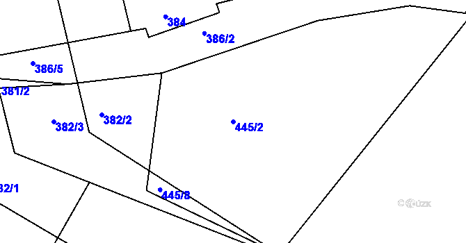Parcela st. 445/2 v KÚ Stichovice, Katastrální mapa