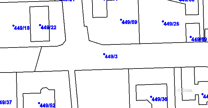 Parcela st. 449/3 v KÚ Stichovice, Katastrální mapa