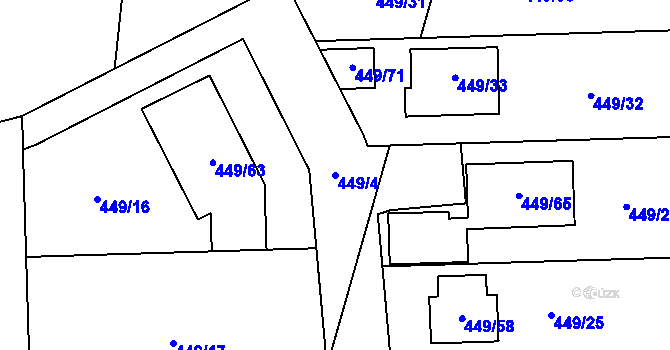 Parcela st. 449/4 v KÚ Stichovice, Katastrální mapa
