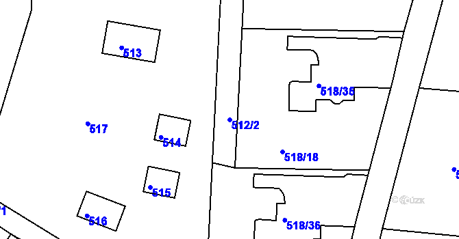 Parcela st. 512/2 v KÚ Stichovice, Katastrální mapa