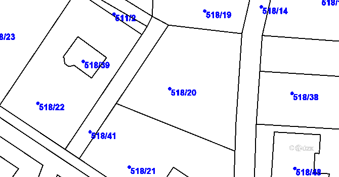 Parcela st. 518/20 v KÚ Stichovice, Katastrální mapa