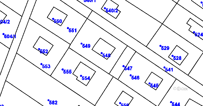 Parcela st. 548 v KÚ Stichovice, Katastrální mapa