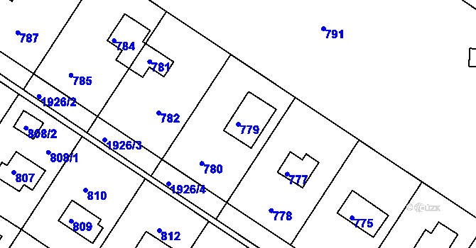 Parcela st. 779 v KÚ Stichovice, Katastrální mapa