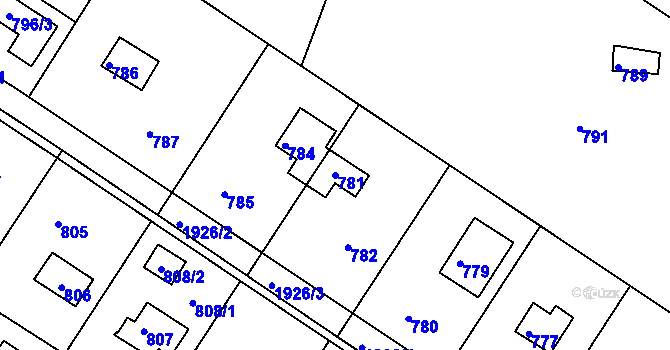 Parcela st. 781 v KÚ Stichovice, Katastrální mapa