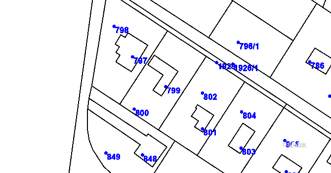 Parcela st. 799 v KÚ Stichovice, Katastrální mapa