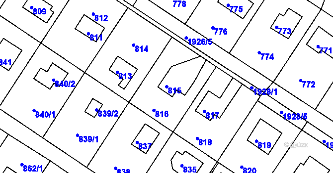 Parcela st. 815 v KÚ Stichovice, Katastrální mapa