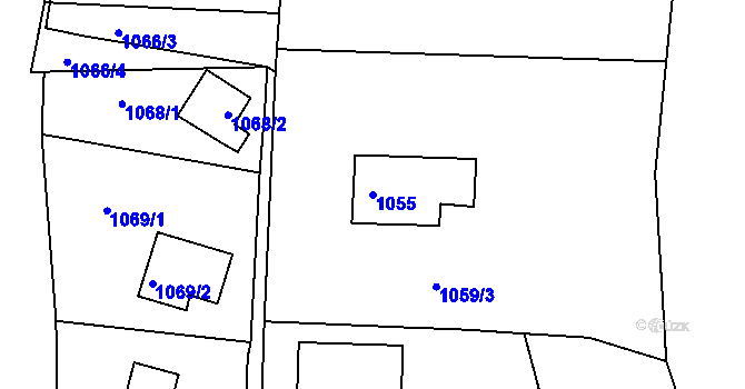 Parcela st. 1055 v KÚ Stichovice, Katastrální mapa