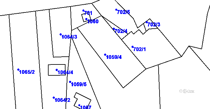 Parcela st. 1059/4 v KÚ Stichovice, Katastrální mapa