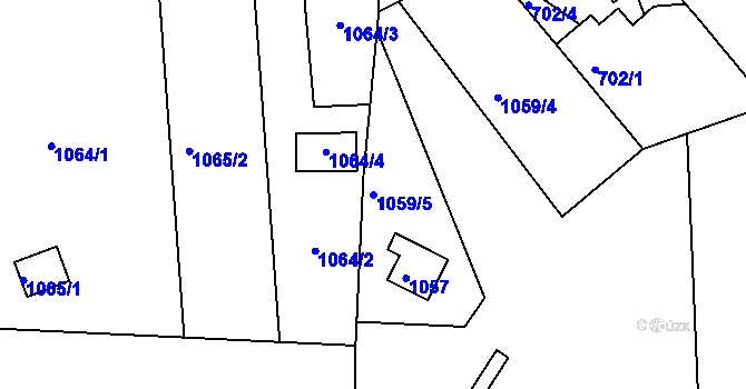 Parcela st. 1059/5 v KÚ Stichovice, Katastrální mapa