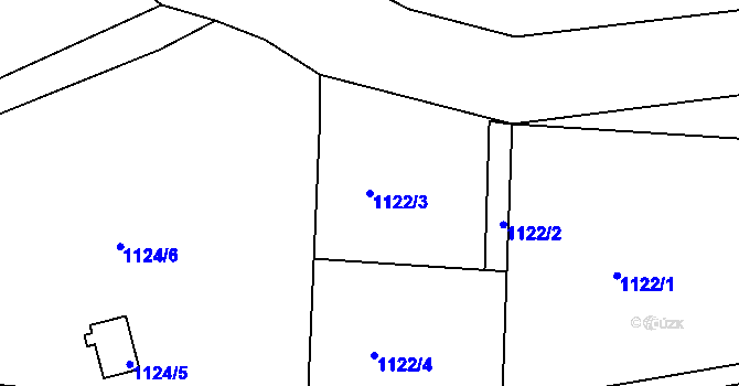 Parcela st. 1122/3 v KÚ Stichovice, Katastrální mapa
