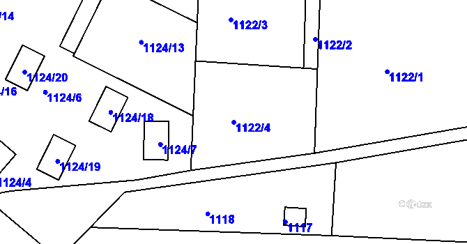 Parcela st. 1122/4 v KÚ Stichovice, Katastrální mapa