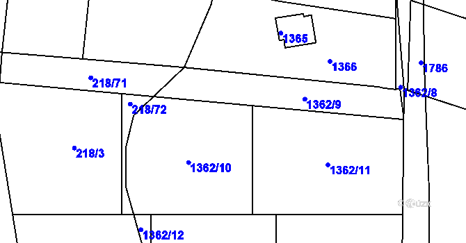 Parcela st. 1362/4 v KÚ Stichovice, Katastrální mapa